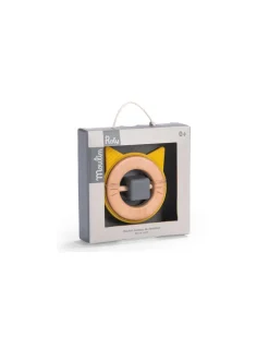 Moulin Roty Hochet anneau de dentition chat Les Moustaches -