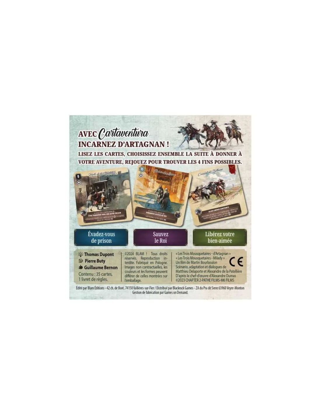 Blackrock Games Jeu Cartaventura Les 3 Mousquetaires - Au nom du Roi