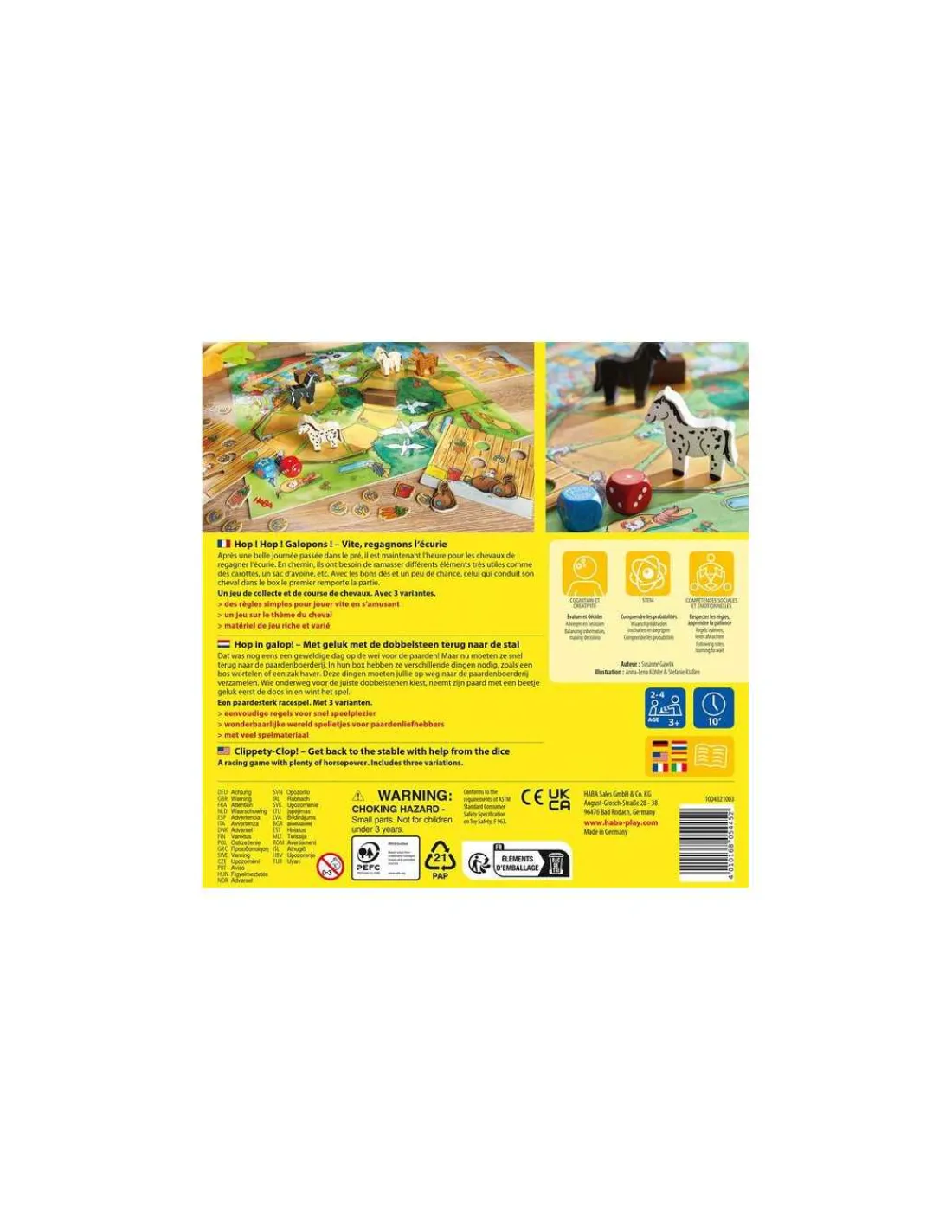 Enfant Haba Jeu de collecte Hop! Hop! Galopons -