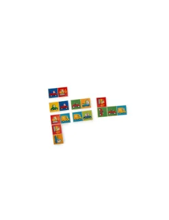 Moulin Roty Jeu de dominos véhicules en bois Les Popipop -