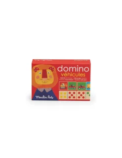 Moulin Roty Jeu de dominos véhicules en bois Les Popipop -