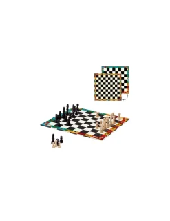 Enfant Djeco Jeu d'Echecs et de Dames en mallette -