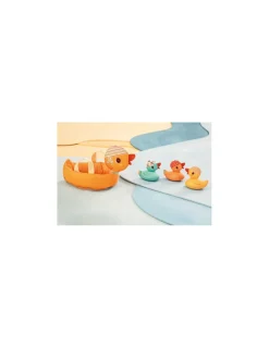 Lilliputiens Jouet de bain maman canard et ses canetons aimantés -