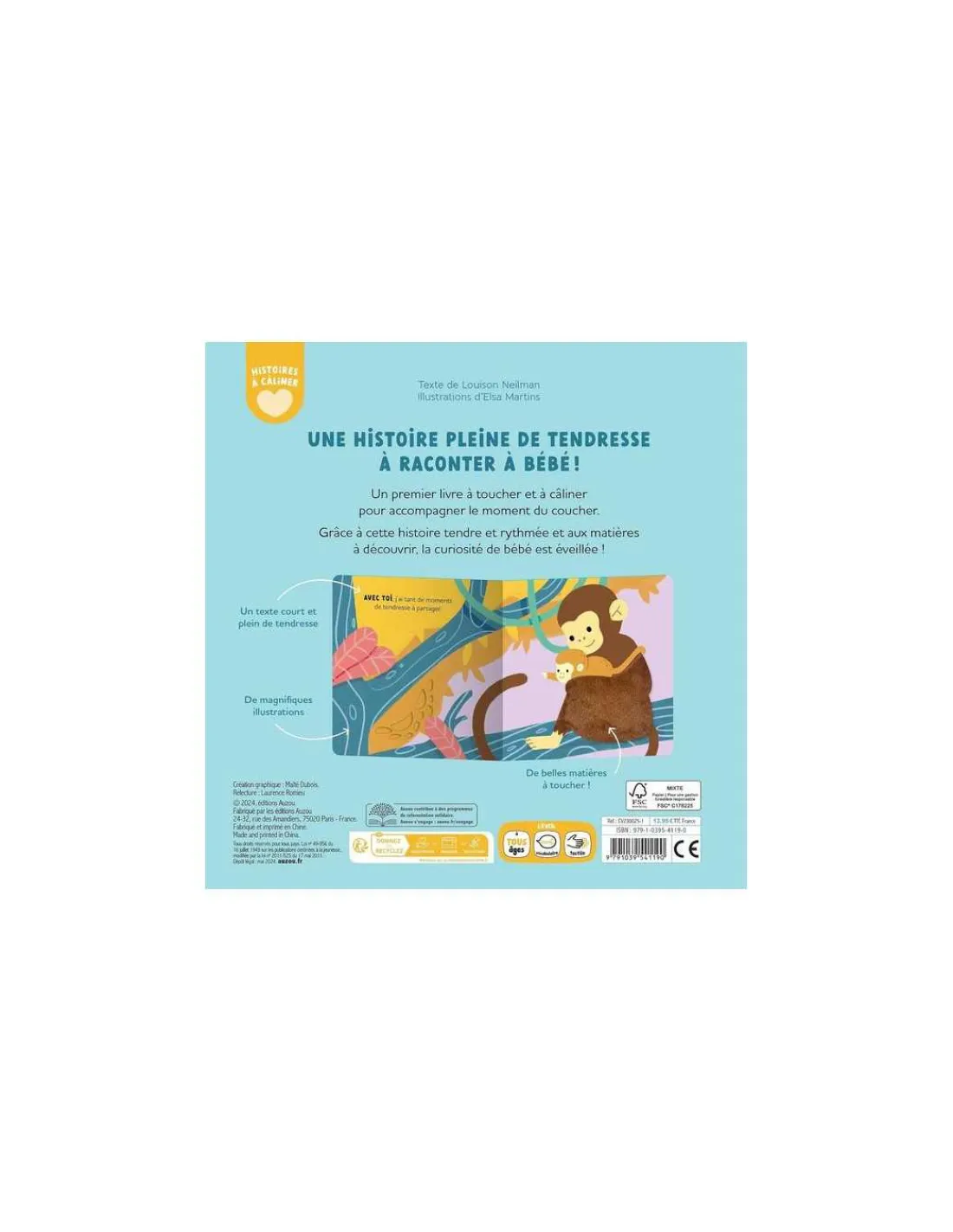 Auzou Livre à toucher toujours avec toi -