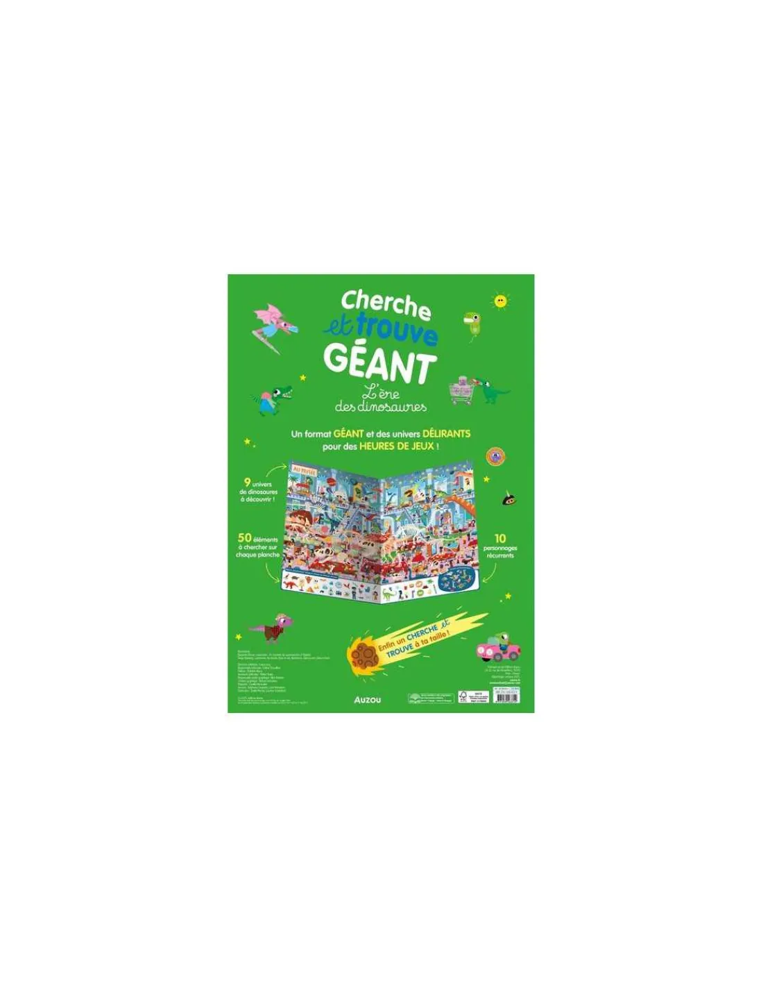 Auzou Livre Cherche et trouve géant L'ère des dinosaures -