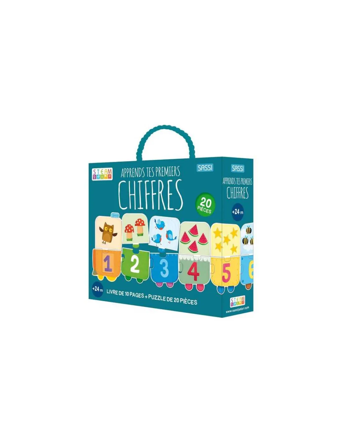 Sassi junior Livre et puzzle Apprends tes premiers chiffres - Sassi