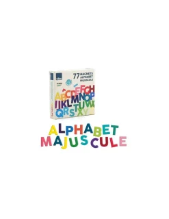 Vilac Magnets alphabet majuscules bois 77 pièces -