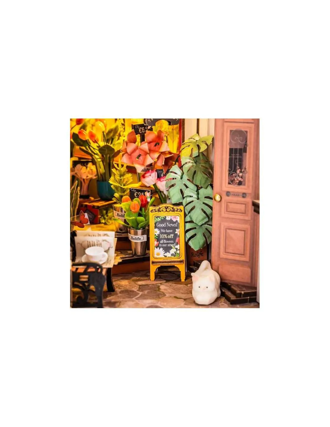 Rolife Maquette Floral Corner Book Nook -