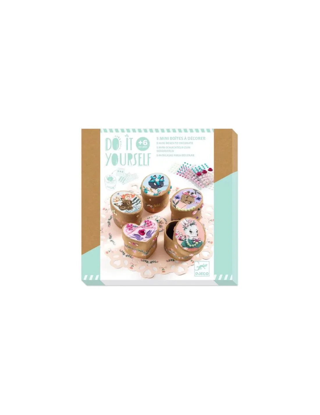 Djeco Mini boites à décorer Adorables - Do it Yourself -