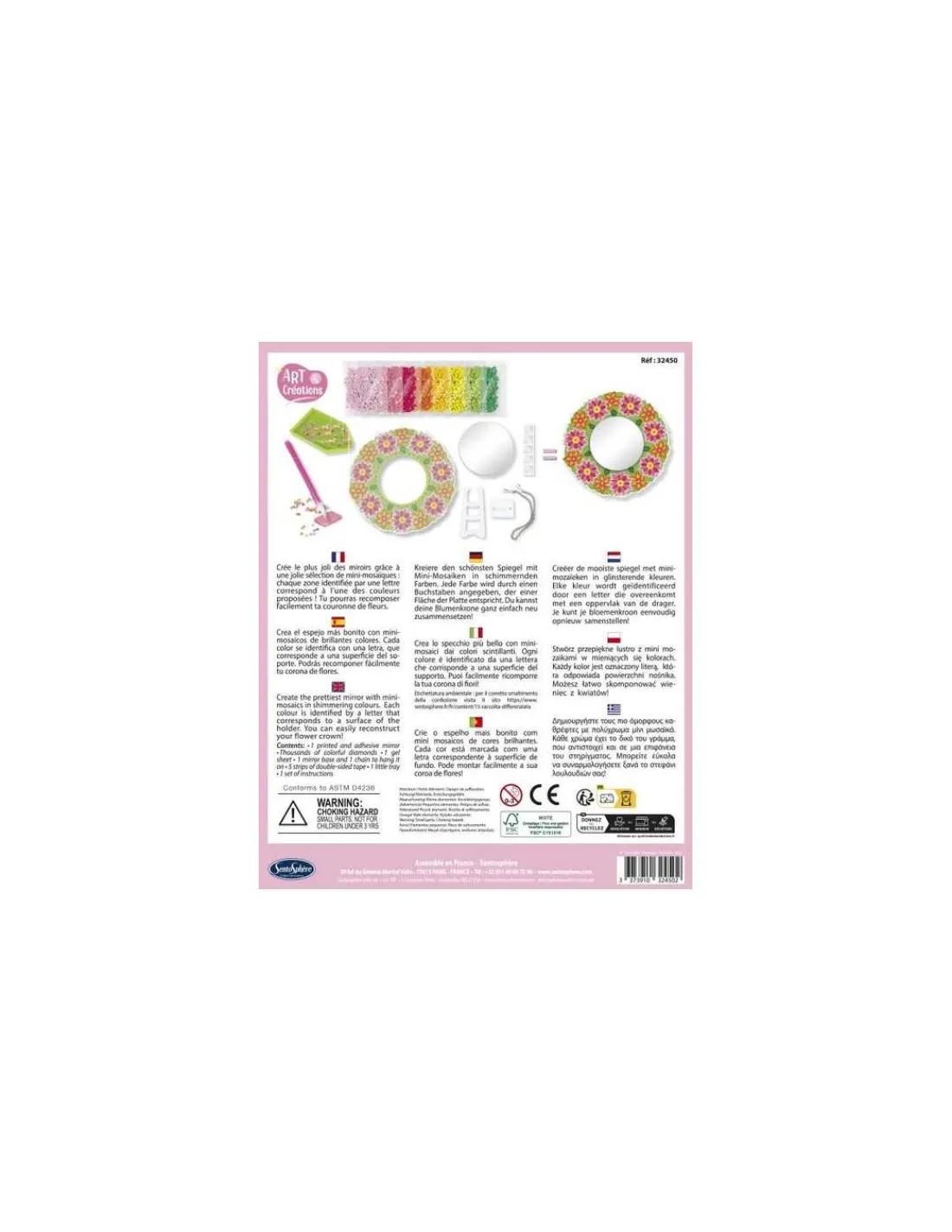 Sentosphere Miroir mosaïques fleurs - Sentosphère