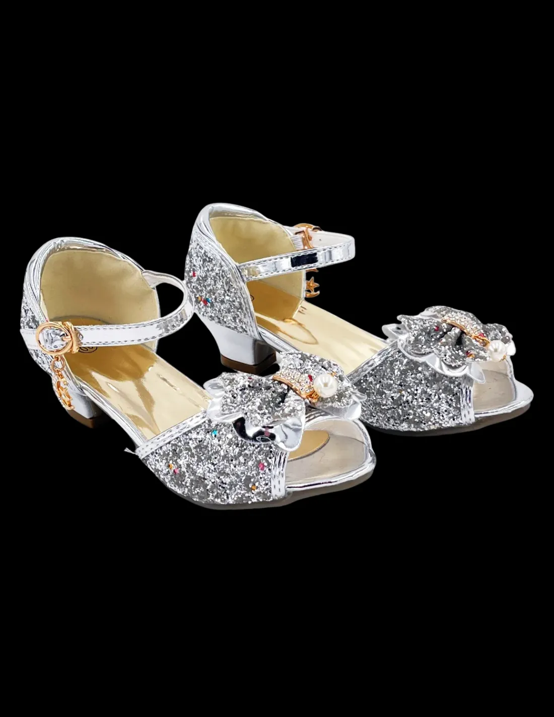 Labay Mules à Nœuds et Paillette argentée 3 - 4 ans -