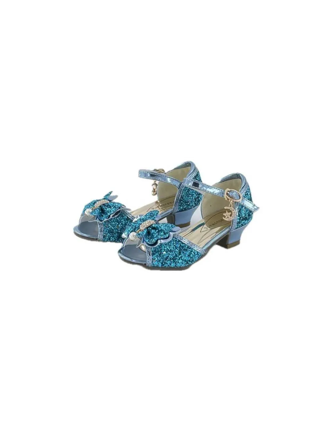 Labay Mules à Nœuds et Paillette Bleu 3 - 4 ans -