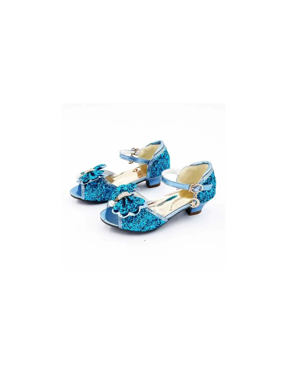 Labay Mules à Nœuds et Paillette Bleu 3 - 4 ans -