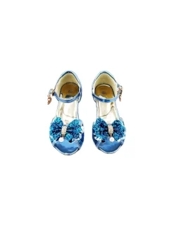 Labay Mules à Nœuds et Paillette Bleu 3 - 4 ans -