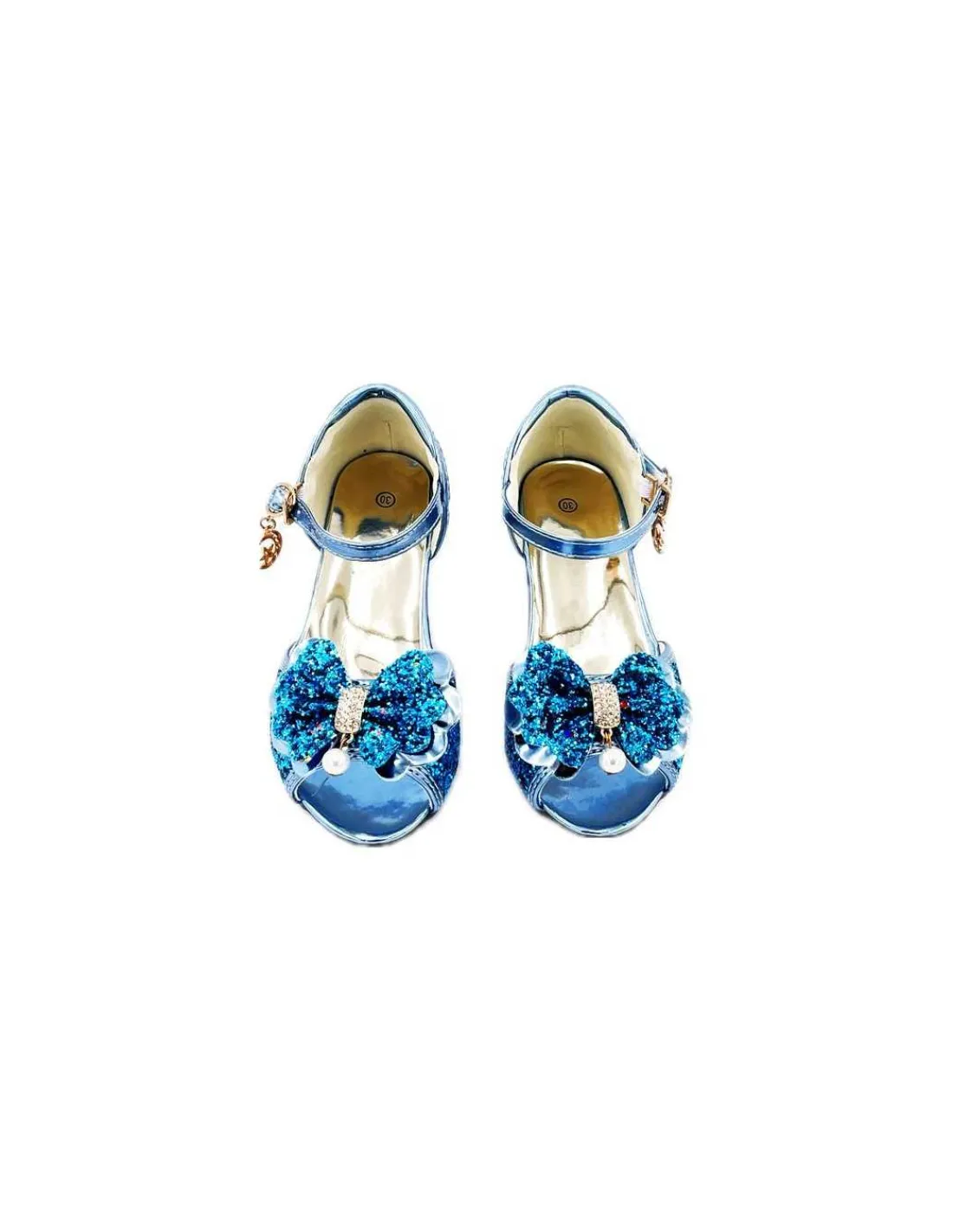 Labay Mules à Nœuds et Paillette Bleu 3 - 4 ans -