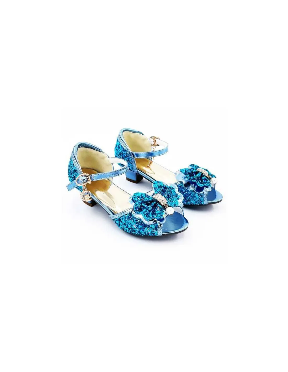 Labay Mules à Nœuds et Paillette Bleu 3 - 4 ans -