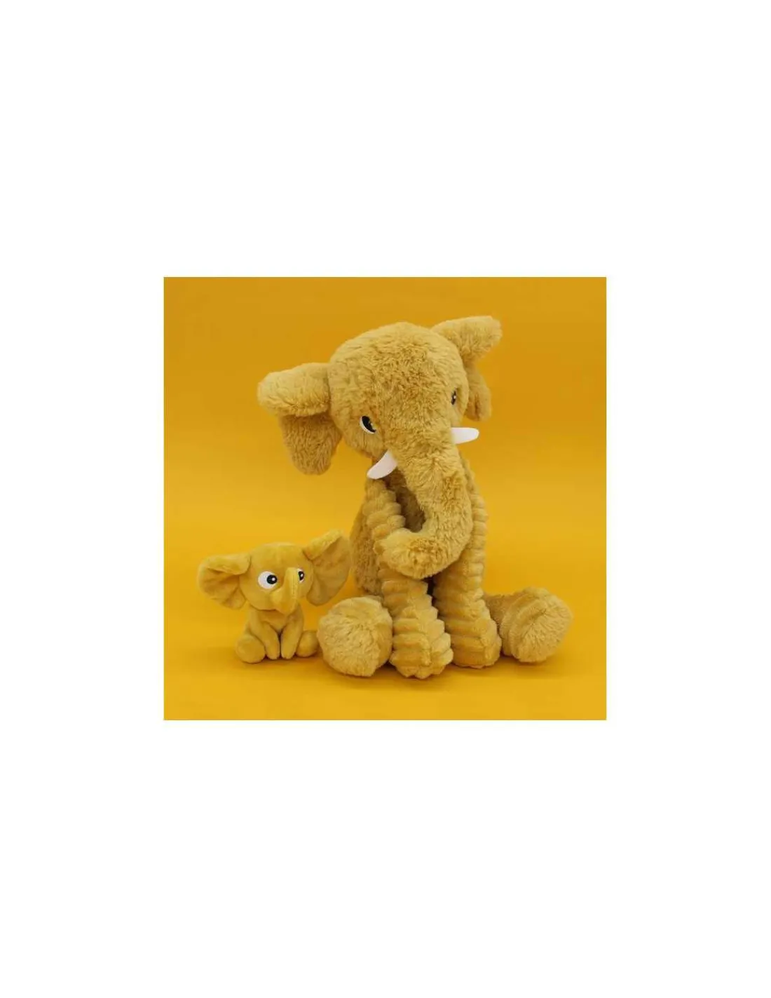 Les Deglingos Peluche Dimoitou l'éléphant jaune moutarde - Les Ptipotos by Déglingos