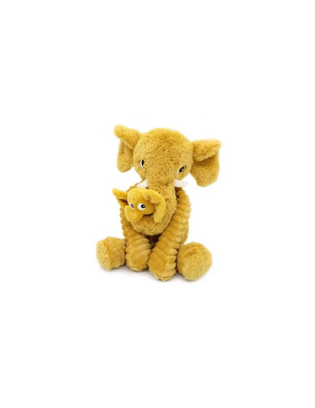 Les Deglingos Peluche Dimoitou l'éléphant jaune moutarde - Les Ptipotos by Déglingos