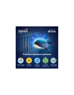 Enfant Pabobo Peluche projecteur dynamique baleine Aqua Dream -