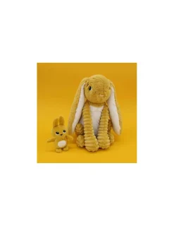 Les Deglingos Peluche Toudou le lapin jaune moutarde - Les Ptipotos by Déglingos