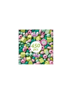Djeco Perles en bois feuilles et fleurs -