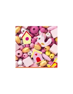 Djeco Perles en bois oiseaux -