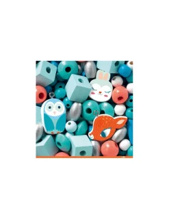 Djeco Perles en bois petits animaux -