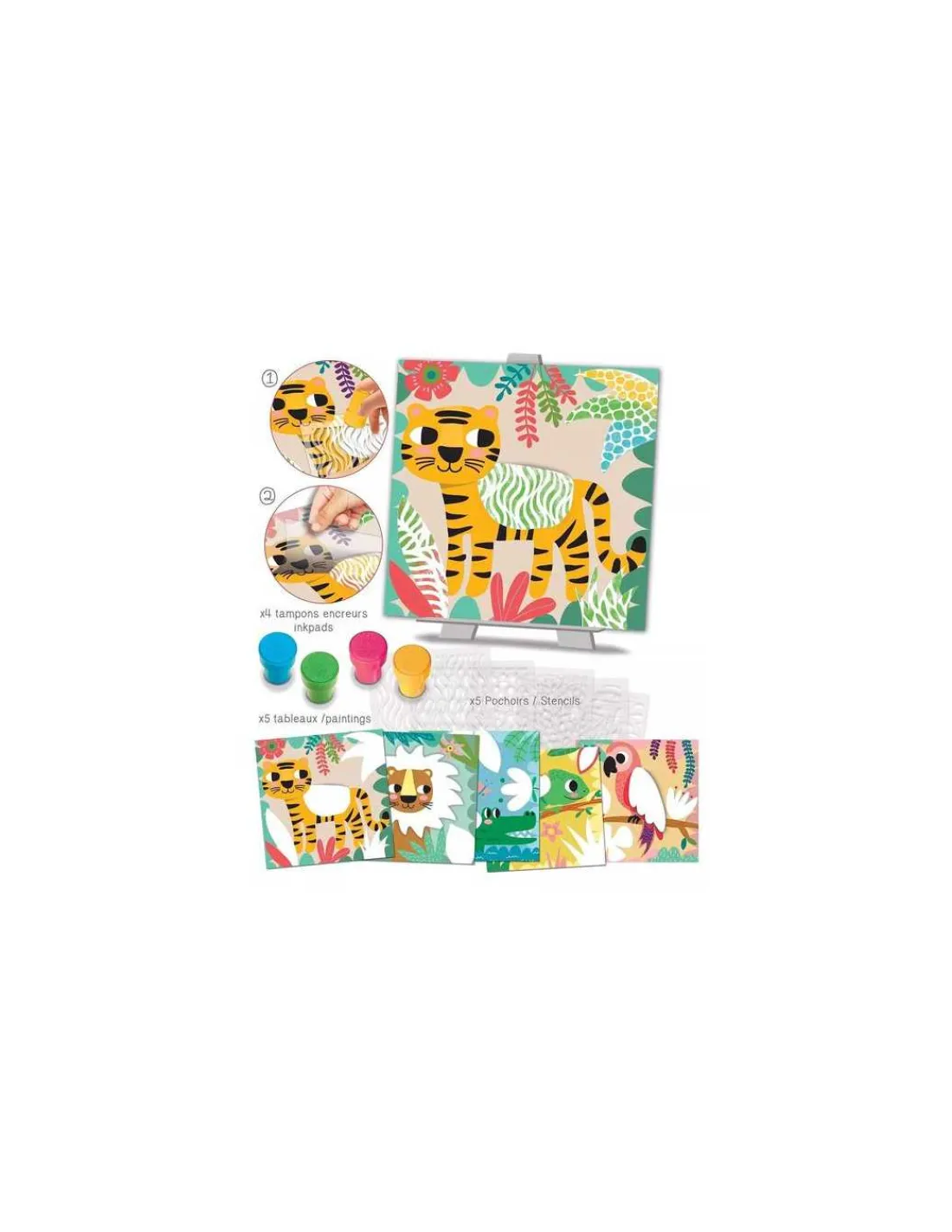 Crea Lign’ Pochoirs motifs couleurs de la jungle - CréaLign'