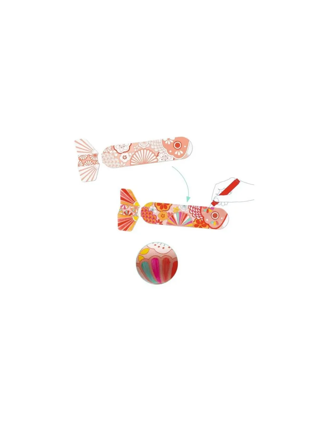 Djeco Poissons à colorier Koinobori - Do it Yourself -