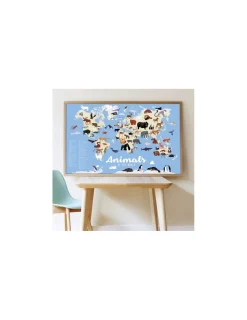 Poppik Poster en stickers animaux du monde -