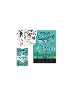 Poppik Poster en stickers océans -