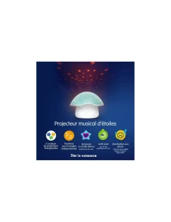 Enfant Pabobo Projecteur d’étoiles Champignon bleu -