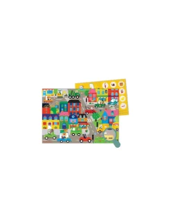 Enfant Moulin Roty Puzzle 48 pièces en ville Les Popipop -