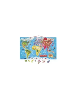 Enfant Janod Puzzle carte du monde magnétique -