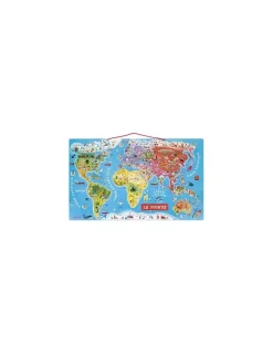 Enfant Janod Puzzle carte du monde magnétique -
