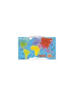 Enfant Janod Puzzle carte du monde magnétique -