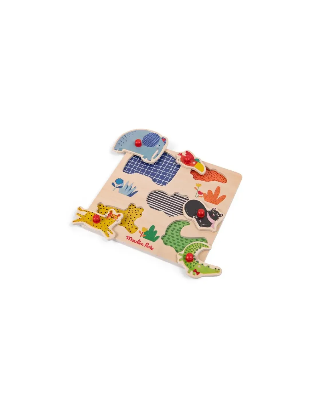 Moulin Roty Puzzle encastrable 5 animaux Les toupitis -