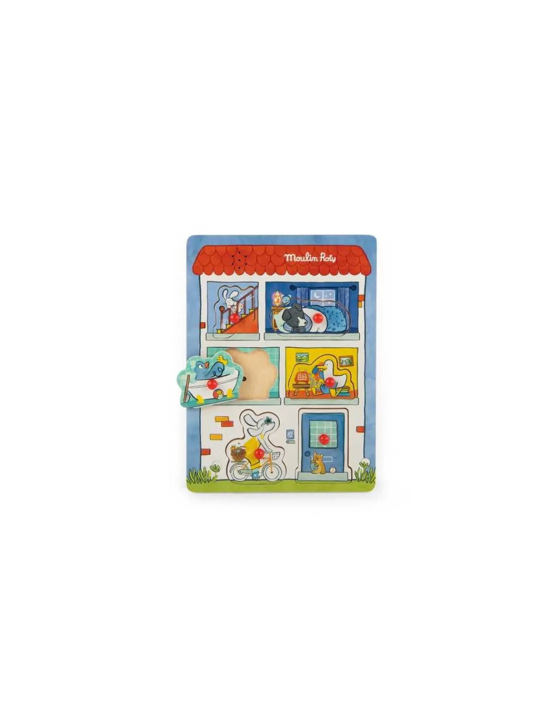 Moulin Roty Puzzle sonore en bois Puce & Pilou -