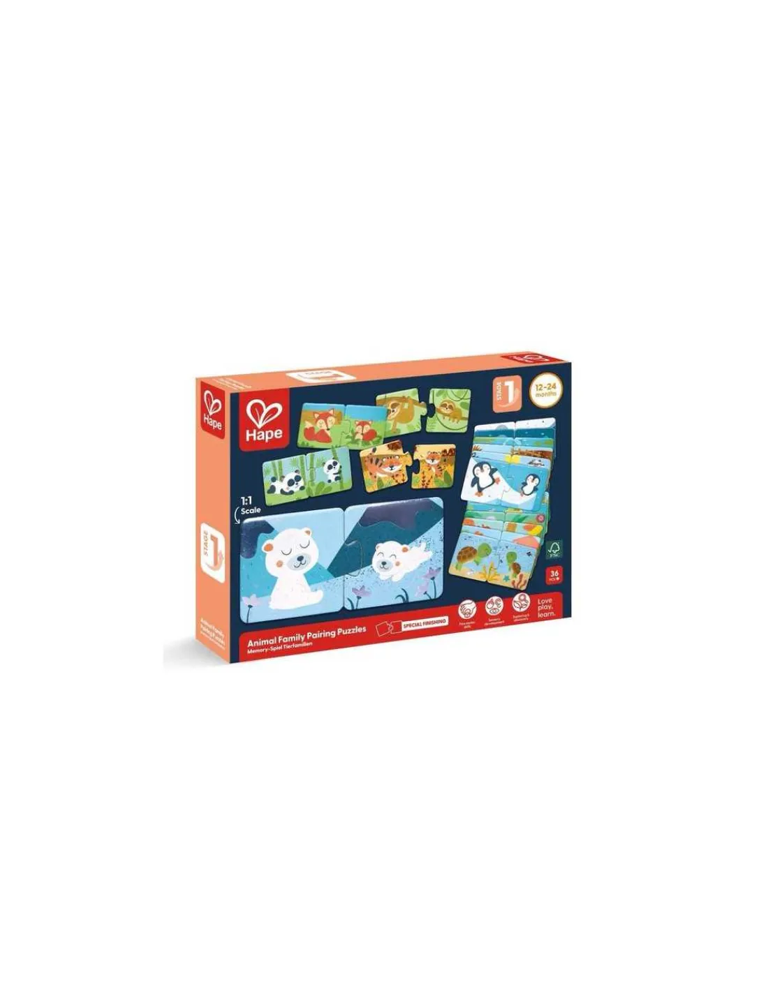 Hape Toys Puzzles Famille d’animaux - Hape