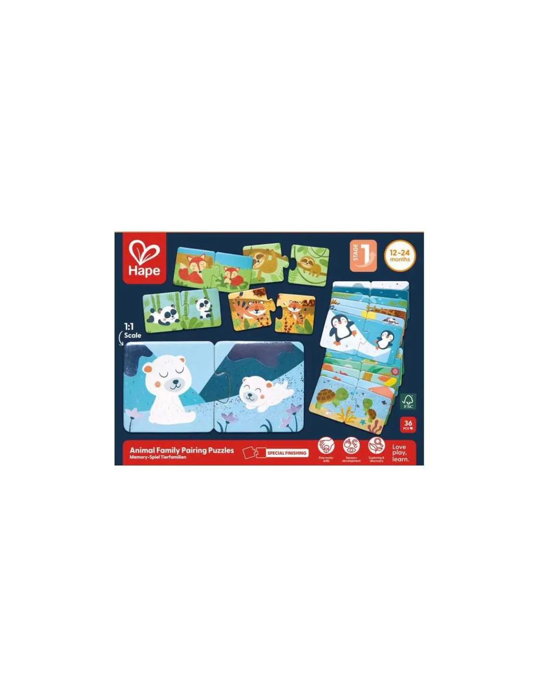 Hape Toys Puzzles Famille d’animaux - Hape