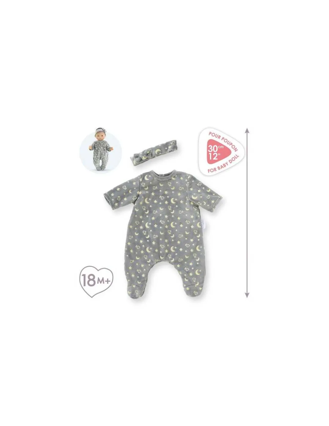 Corolle Pyjama Brille dans la nuit et bandeau pour poupée -