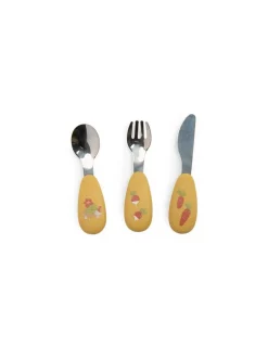 Moulin Roty Set couverts silicone Trois Petits Lapins -