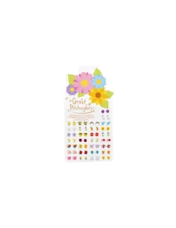 Great Pretenders Set de 30 paires de boucles d'oreilles autocollantes Fleurs -