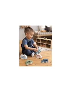 Speedy Monkey Set de 6 voitures en bois -