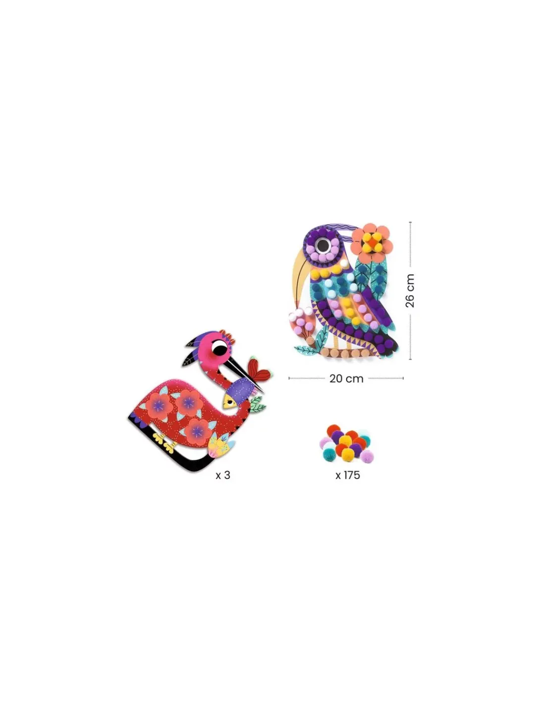 Djeco Silhouettes et pompons Panachés -