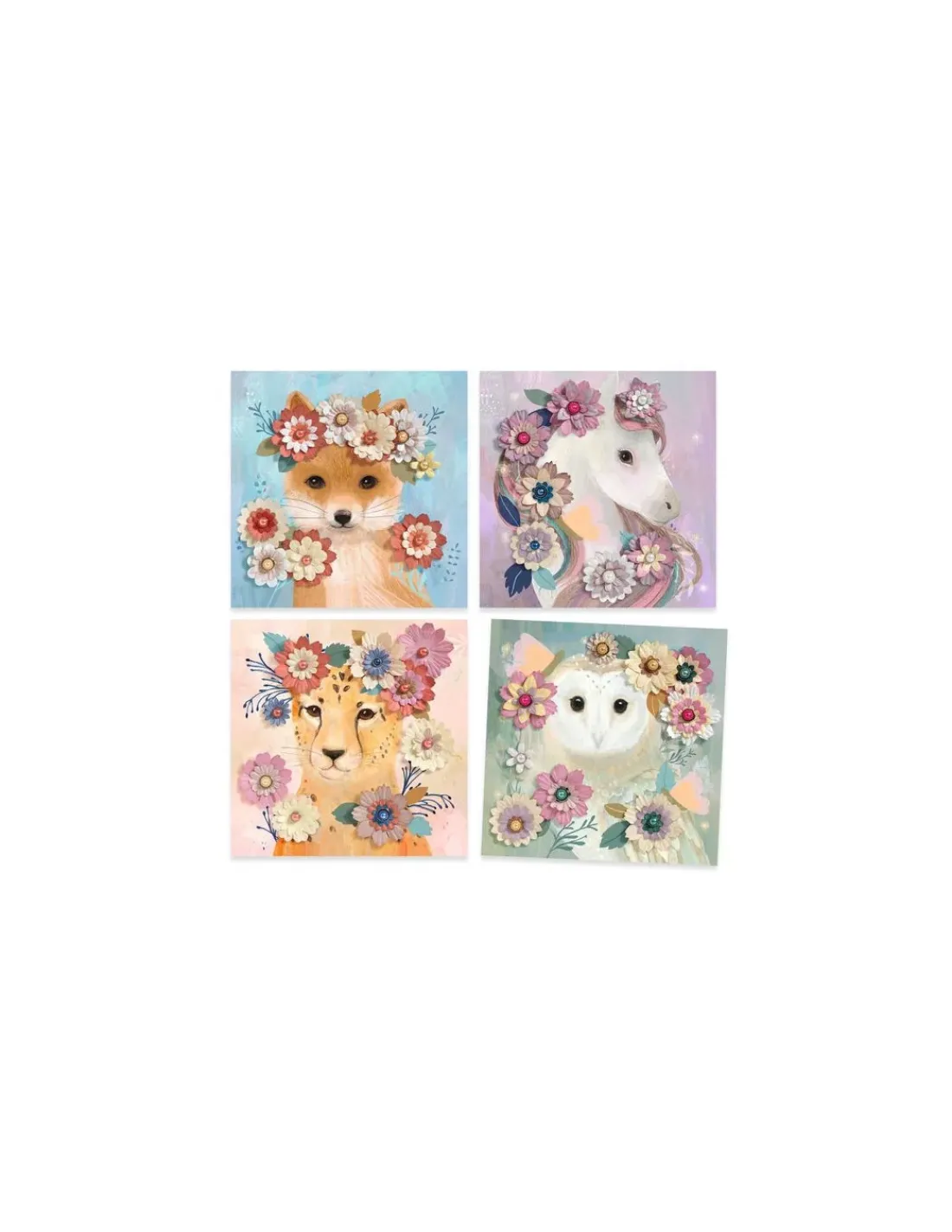 Djeco Tableaux en 3D Couronnes de fleurs -