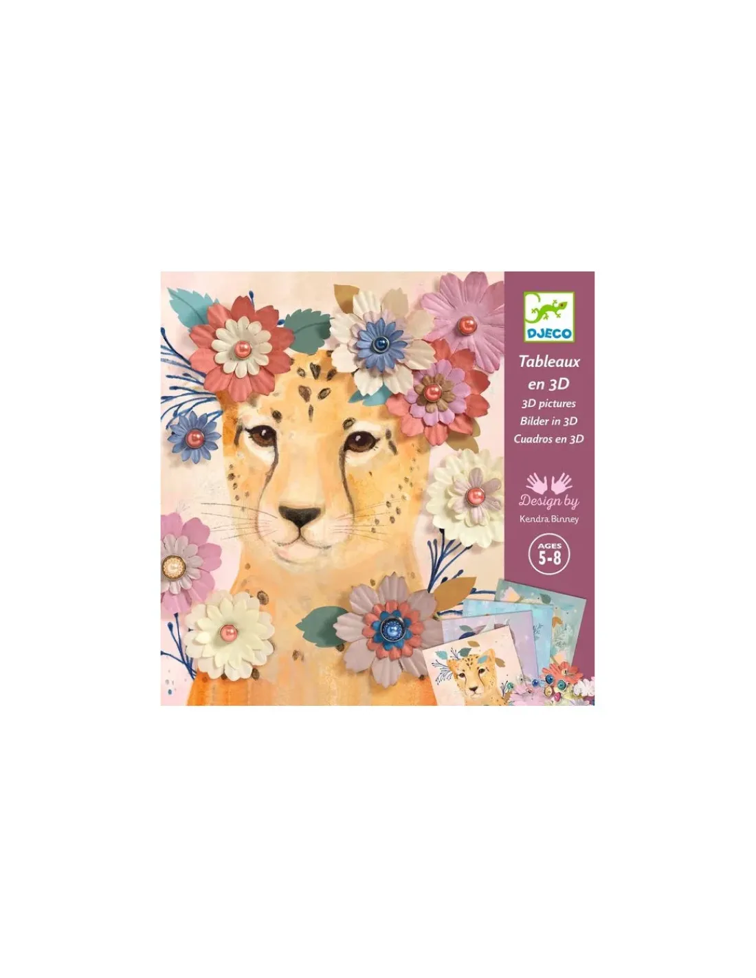 Djeco Tableaux en 3D Couronnes de fleurs -
