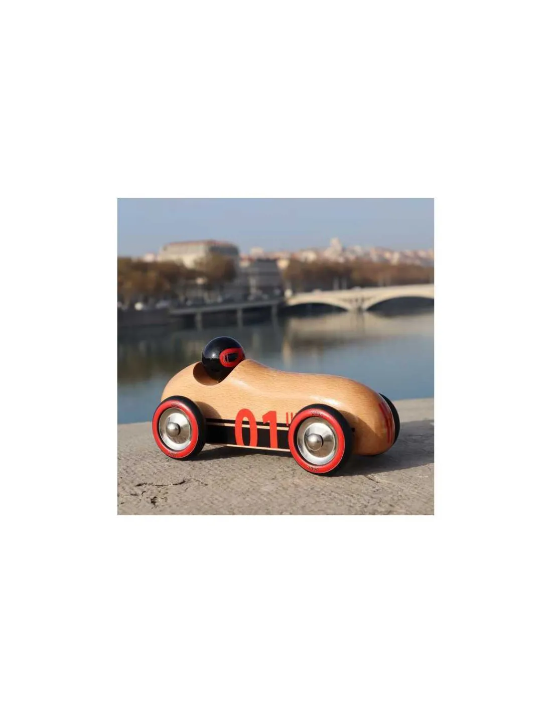 Vilac Voiture en bois naturel Old sport Compet’ -
