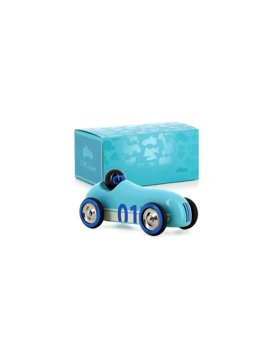 Vilac Voiture en bois Old sport Compet’ Turquoise -